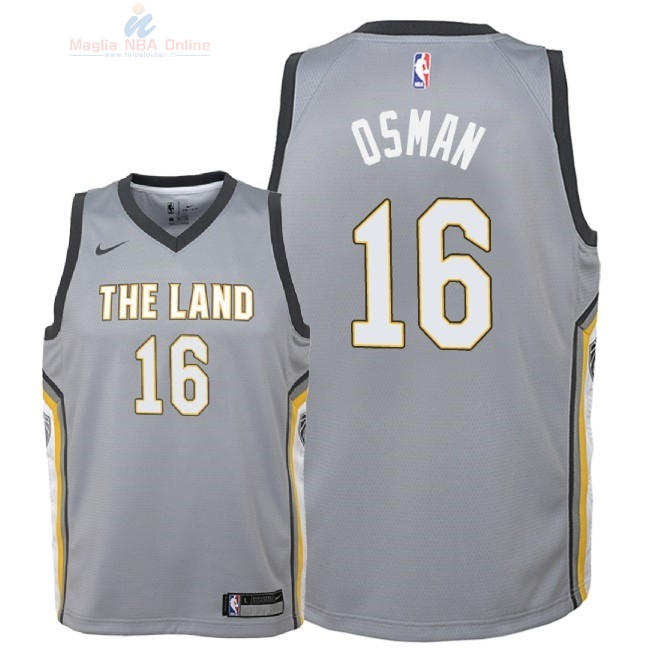 Acquista Maglia NBA Bambino Cleveland Cavaliers #16 Cedi Osman Nike Grigio Città 2018