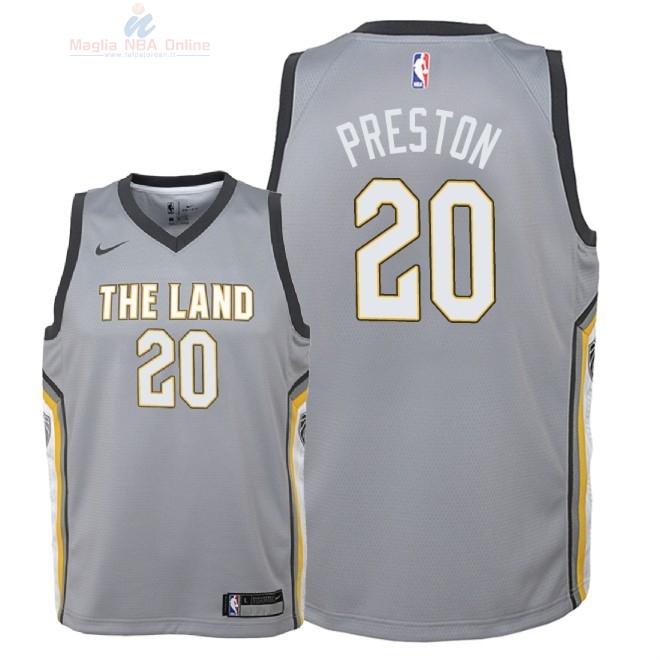 Acquista Maglia NBA Bambino Cleveland Cavaliers #20 Billy Preston Nike Grigio Città 2018