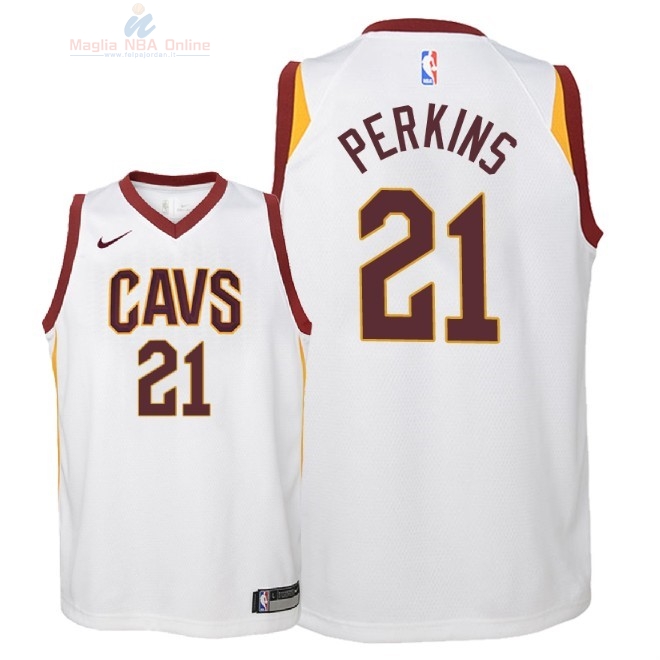 Acquista Maglia NBA Bambino Cleveland Cavaliers #21 Kendrick Perkins Bianco Association 2018