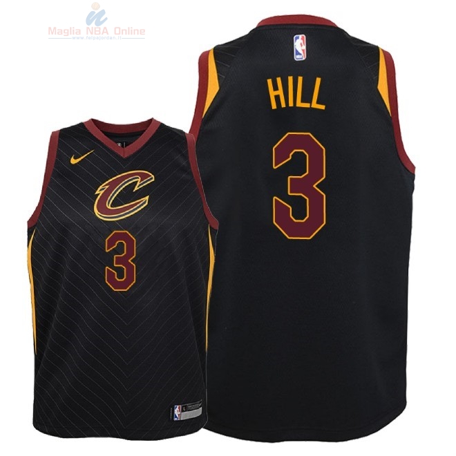 Acquista Maglia NBA Bambino Cleveland Cavaliers #3 George Hill Nero Statement 2018