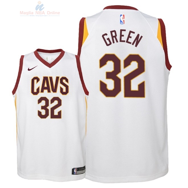 Acquista Maglia NBA Bambino Cleveland Cavaliers #32 Jeff Green Bianco Association 2018