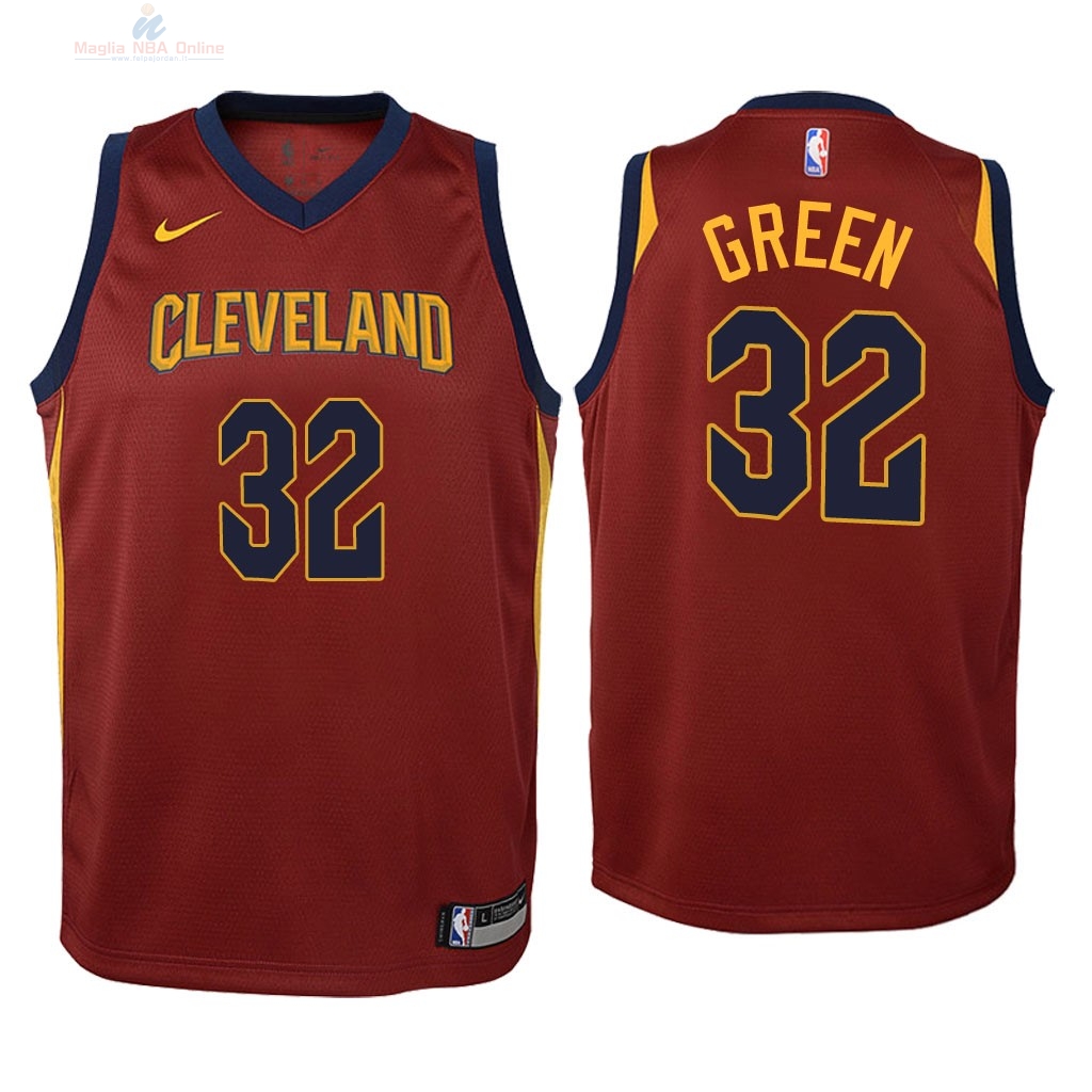 Acquista Maglia NBA Bambino Cleveland Cavaliers #32 Jeff Green Rosso Icon 2018