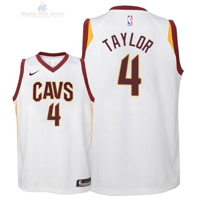 Acquista Maglia NBA Bambino Cleveland Cavaliers #4 Isaiah Taylor Bianco Association 2018