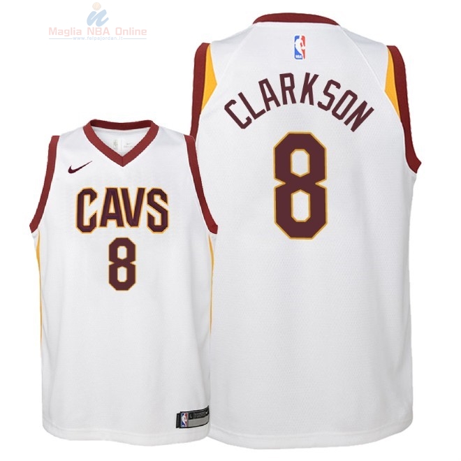 Acquista Maglia NBA Bambino Cleveland Cavaliers #8 Jordan Clarkson Bianco Association 2018