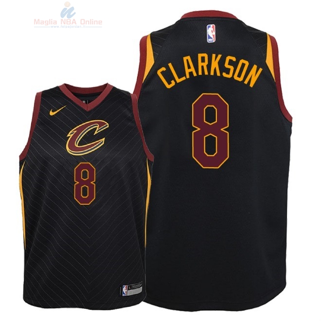 Acquista Maglia NBA Bambino Cleveland Cavaliers #8 Jordan Clarkson Nero Statement 2018