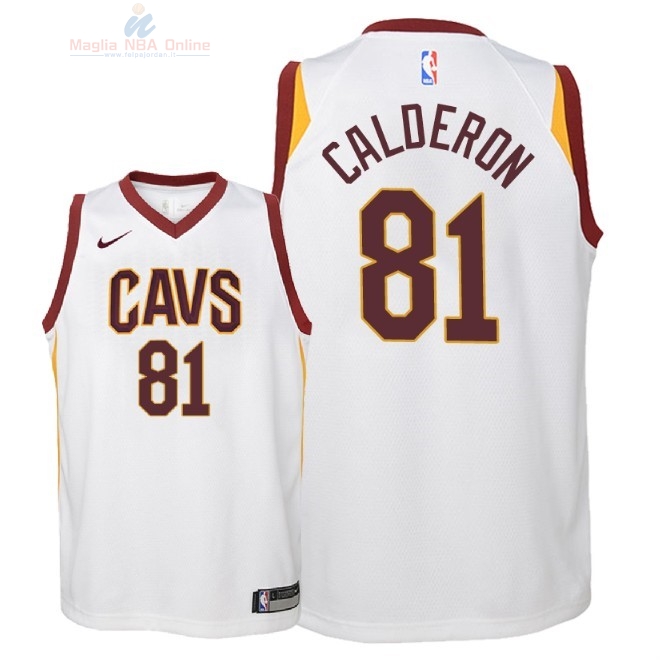 Acquista Maglia NBA Bambino Cleveland Cavaliers #81 Jose Calderon Bianco Association 2018