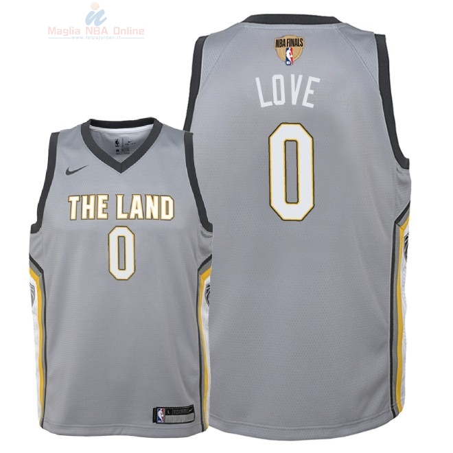 Acquista Maglia NBA Bambino Cleveland Cavaliers Finale Campioni 2018 #0 Kevin Love Nike Grigio Città Patch