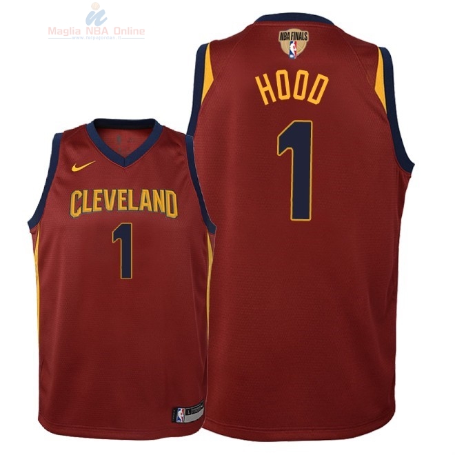 Acquista Maglia NBA Bambino Cleveland Cavaliers Finale Campioni 2018 #1 Rodney Hood Rosso Icon Patch