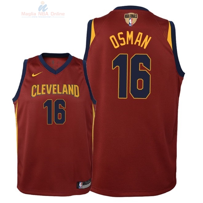 Acquista Maglia NBA Bambino Cleveland Cavaliers Finale Campioni 2018 #16 Cedi Osman Rosso Icon Patch