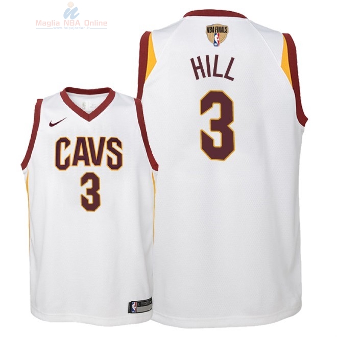 Acquista Maglia NBA Bambino Cleveland Cavaliers Finale Campioni 2018 #3 George Hill Bianco Association Patch