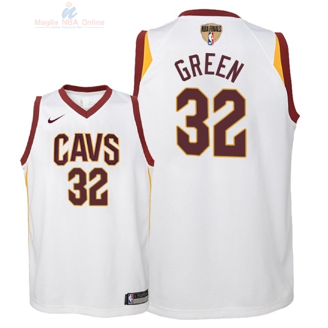 Acquista Maglia NBA Bambino Cleveland Cavaliers Finale Campioni 2018 #32 Jeff Green Bianco Association Patch