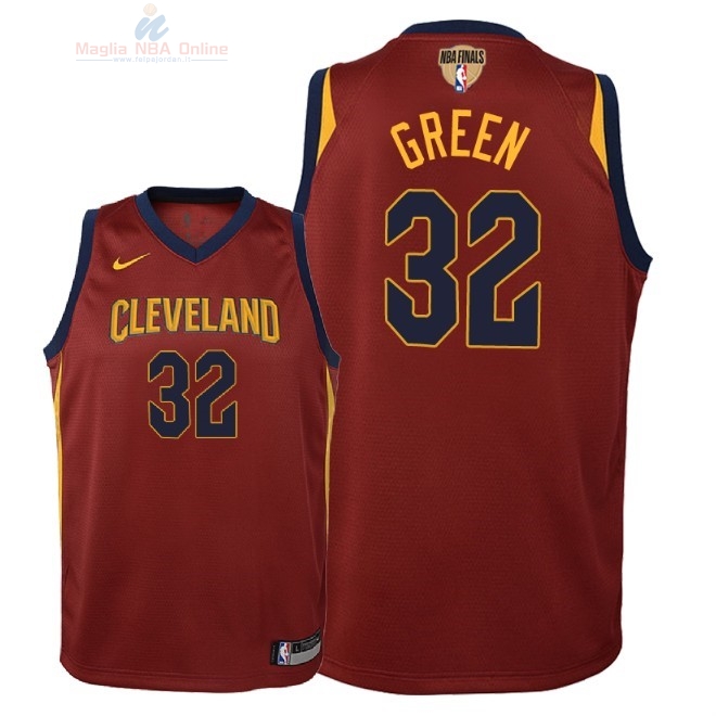 Acquista Maglia NBA Bambino Cleveland Cavaliers Finale Campioni 2018 #32 Jeff Green Rosso Icon Patch