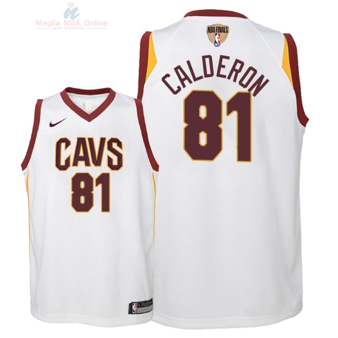 Acquista Maglia NBA Bambino Cleveland Cavaliers Finale Campioni 2018 #81 Jose Calderon Bianco Association Patch