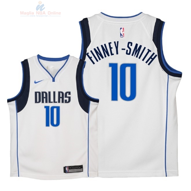Acquista Maglia NBA Bambino Dallas Mavericks #10 Dorian Finney Smith Bianco Association 2018