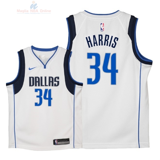Acquista Maglia NBA Bambino Dallas Mavericks #34 Devin Harris Bianco Association 2018