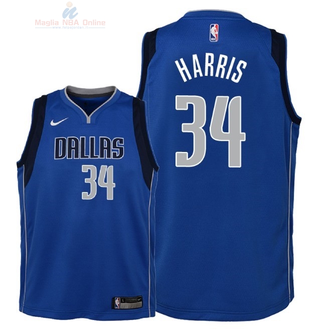 Acquista Maglia NBA Bambino Dallas Mavericks #34 Devin Harris Blu Icon 2018