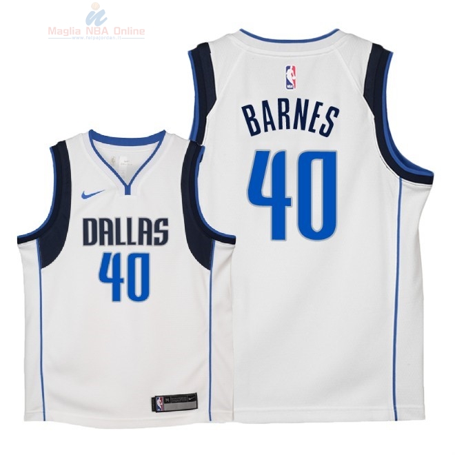 Acquista Maglia NBA Bambino Dallas Mavericks #40 Harrison Barnes Bianco Association 2018