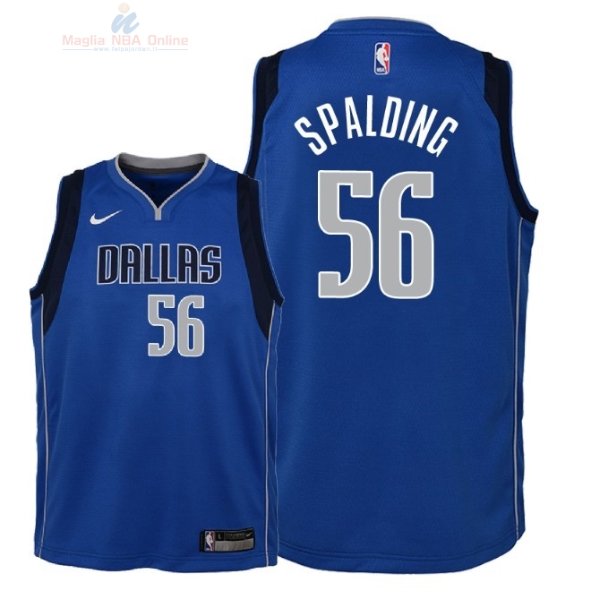 Acquista Maglia NBA Bambino Dallas Mavericks #56 Raymond Spalding Blu Icon 2018