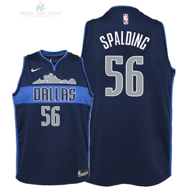 Acquista Maglia NBA Bambino Dallas Mavericks #56 Raymond Spalding Nero Statement 2018