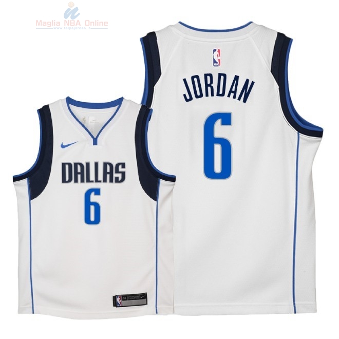 Acquista Maglia NBA Bambino Dallas Mavericks #6 DeAndre Jordan Bianco Association 2018