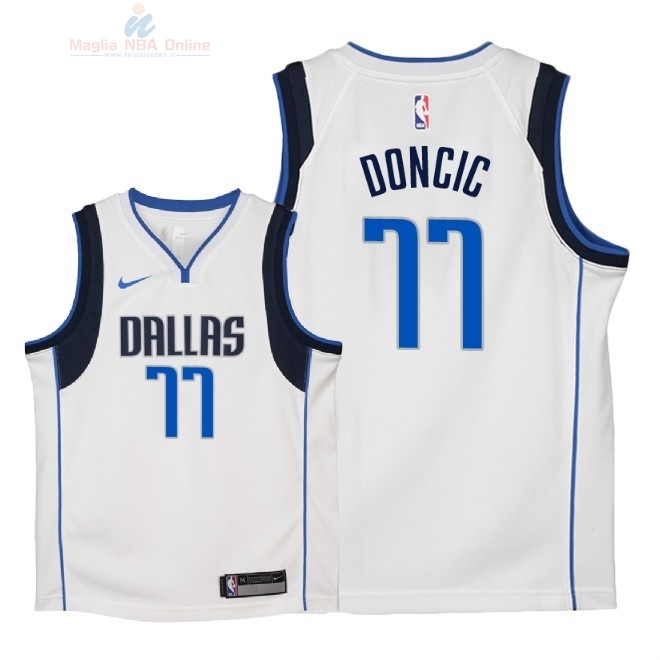 Acquista Maglia NBA Bambino Dallas Mavericks #77 Luka Doncic Bianco Association 2018