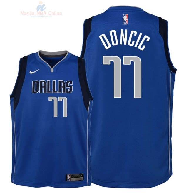 Acquista Maglia NBA Bambino Dallas Mavericks #77 Luka Doncic Blu Icon 2018