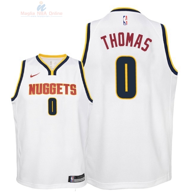 Acquista Maglia NBA Bambino Denver Nuggets #0 Isaiah Thomas Bianco Association 2018-19