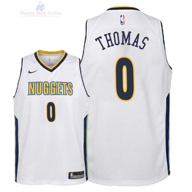 Acquista Maglia NBA Bambino Denver Nuggets #0 Isaiah Thomas Bianco Association 2018