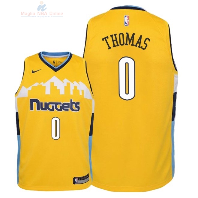 Acquista Maglia NBA Bambino Denver Nuggets #0 Isaiah Thomas Giallo Statement 2018