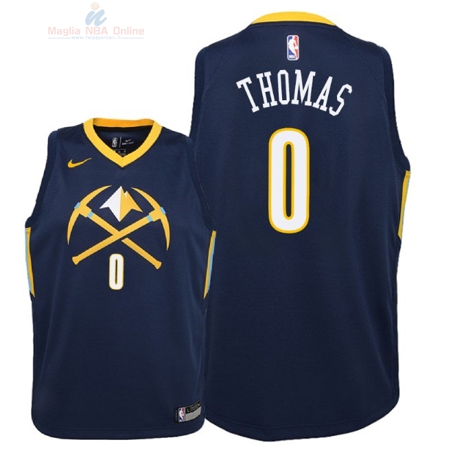 Acquista Maglia NBA Bambino Denver Nuggets #0 Isaiah Thomas Nike Marino Città 2018