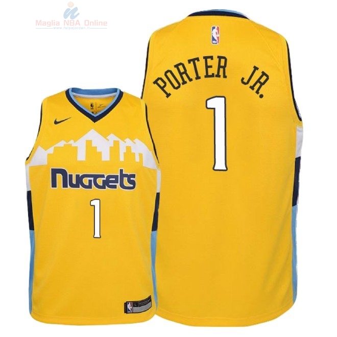 Acquista Maglia NBA Bambino Denver Nuggets #1 Michael Porter Jr Giallo Statement 2018