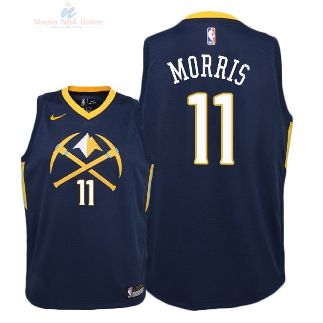 Acquista Maglia NBA Bambino Denver Nuggets #11 Monte Morris Nike Marino Città 2018