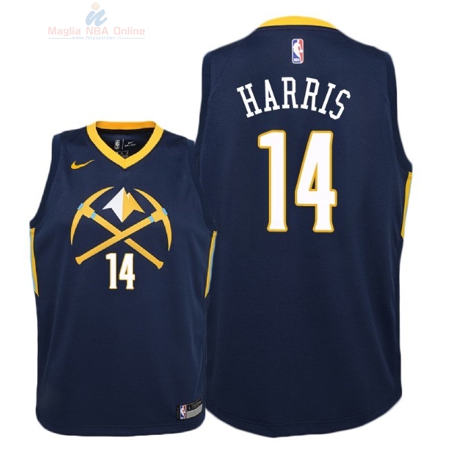 Acquista Maglia NBA Bambino Denver Nuggets #14 Gary Harris Nike Marino Città 2018