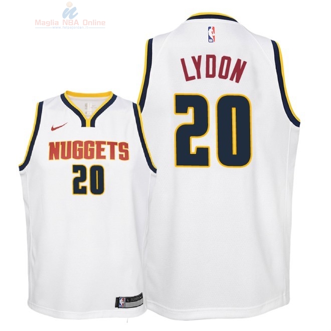 Acquista Maglia NBA Bambino Denver Nuggets #20 Tyler Lydon Bianco Association 2018-19