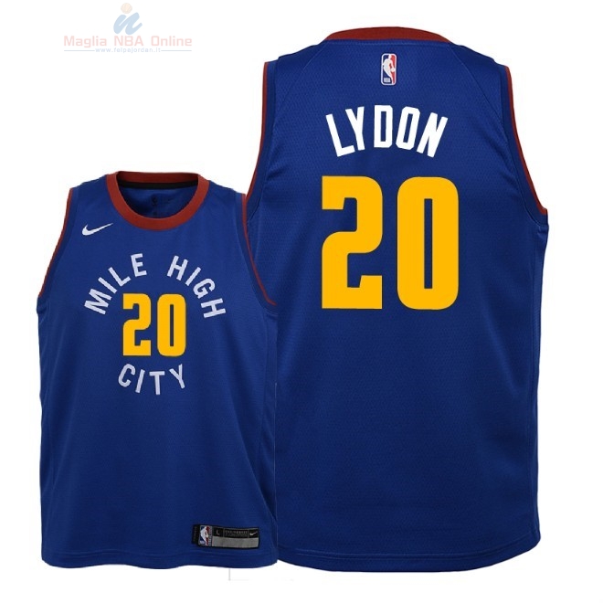 Acquista Maglia NBA Bambino Denver Nuggets #20 Tyler Lydon Blu Statement 2018-19