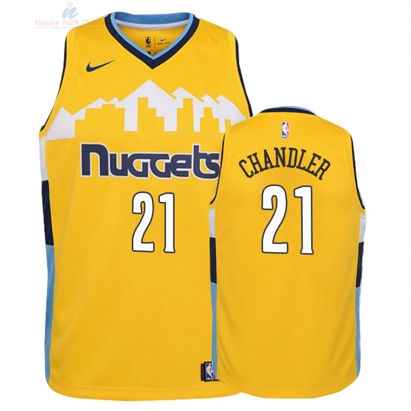 Acquista Maglia NBA Bambino Denver Nuggets #21 Wilson Chandler Giallo Statement 2018