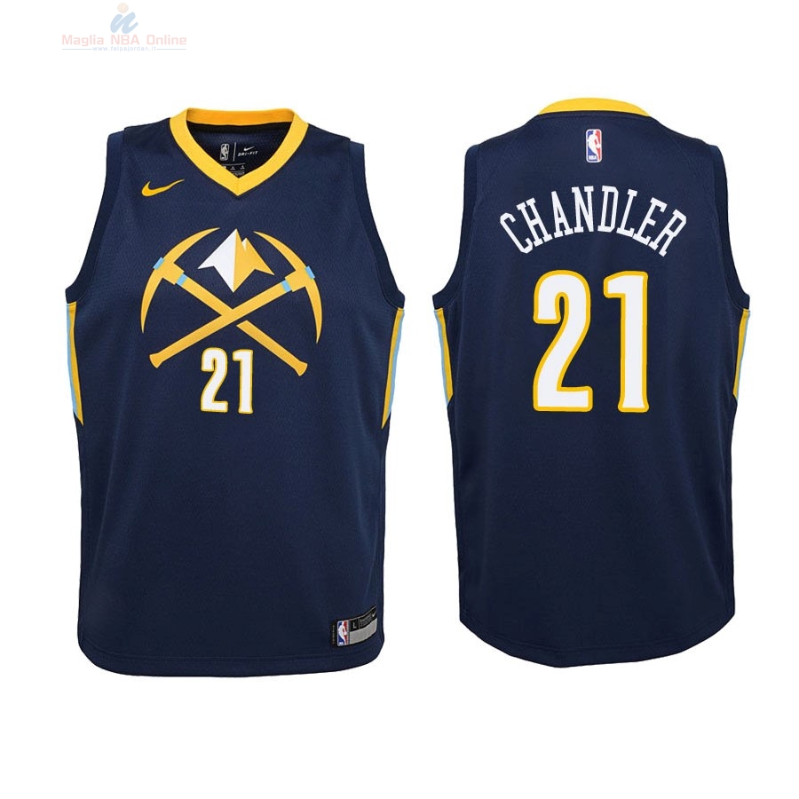 Acquista Maglia NBA Bambino Denver Nuggets #21 Wilson Chandler Nike Marino Città 2018