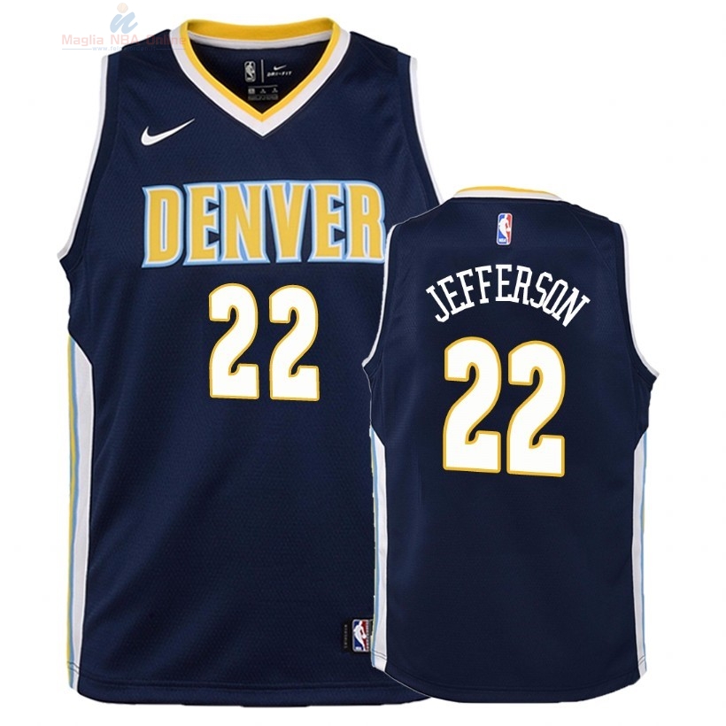 Acquista Maglia NBA Bambino Denver Nuggets #22 Richard Jefferson Marino Icon 2018