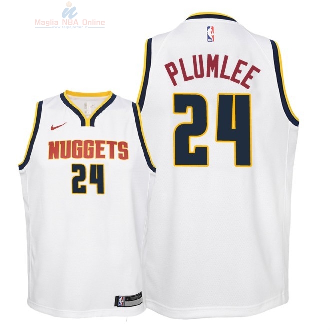 Acquista Maglia NBA Bambino Denver Nuggets #24 Mason Plumlee Bianco Association 2018-19