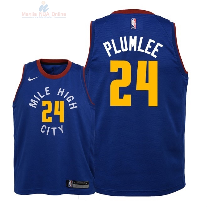 Acquista Maglia NBA Bambino Denver Nuggets #24 Mason Plumlee Blu Statement 2018-19