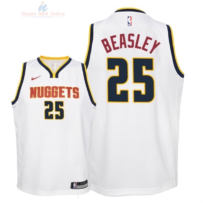 Acquista Maglia NBA Bambino Denver Nuggets #25 Malik Beasley Bianco Association 2018-19