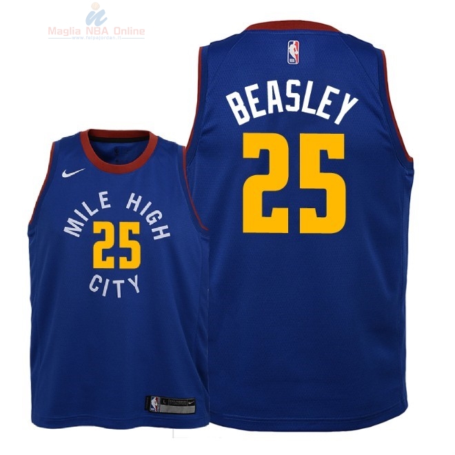 Acquista Maglia NBA Bambino Denver Nuggets #25 Malik Beasley Blu Statement 2018-19