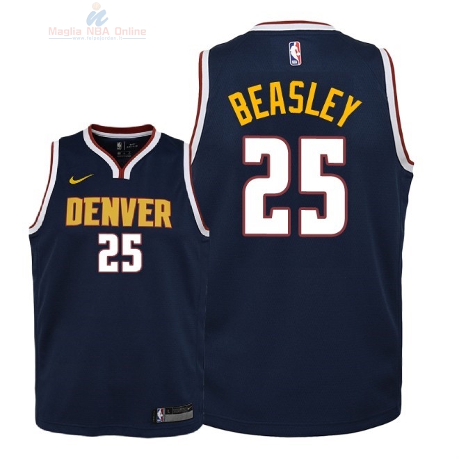 Acquista Maglia NBA Bambino Denver Nuggets #25 Malik Beasley Marino Icon 2018-19