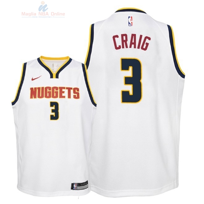 Acquista Maglia NBA Bambino Denver Nuggets #3 Torrey Craig Bianco Association 2018-19