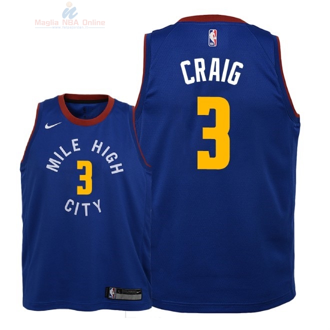 Acquista Maglia NBA Bambino Denver Nuggets #3 Torrey Craig Blu Statement 2018-19