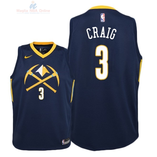 Acquista Maglia NBA Bambino Denver Nuggets #3 Torrey Craig Nike Marino Città 2018