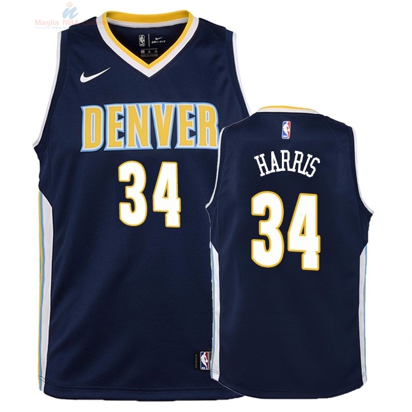 Acquista Maglia NBA Bambino Denver Nuggets #34 Devin Harris Marino Icon 2018