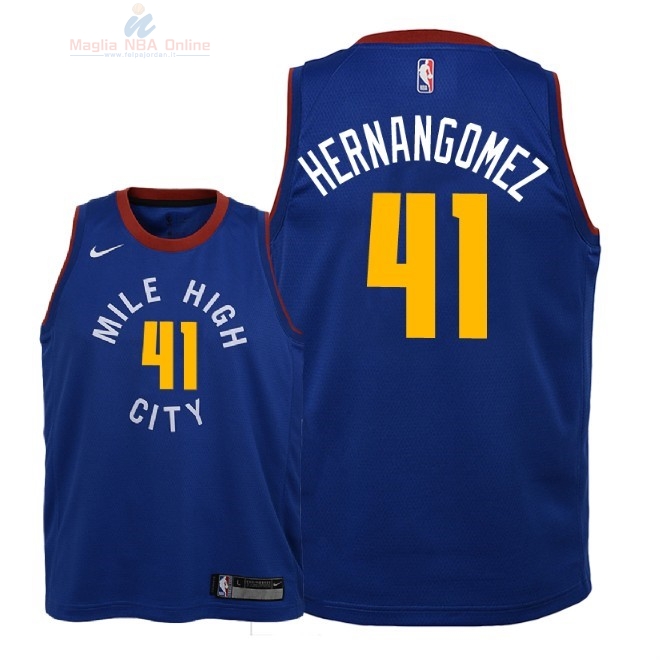 Acquista Maglia NBA Bambino Denver Nuggets #41 Juan Hernangomez Blu Statement 2018-19