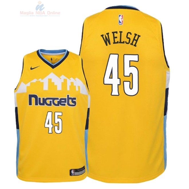 Acquista Maglia NBA Bambino Denver Nuggets #45 Thomas Welsh Giallo Statement 2018