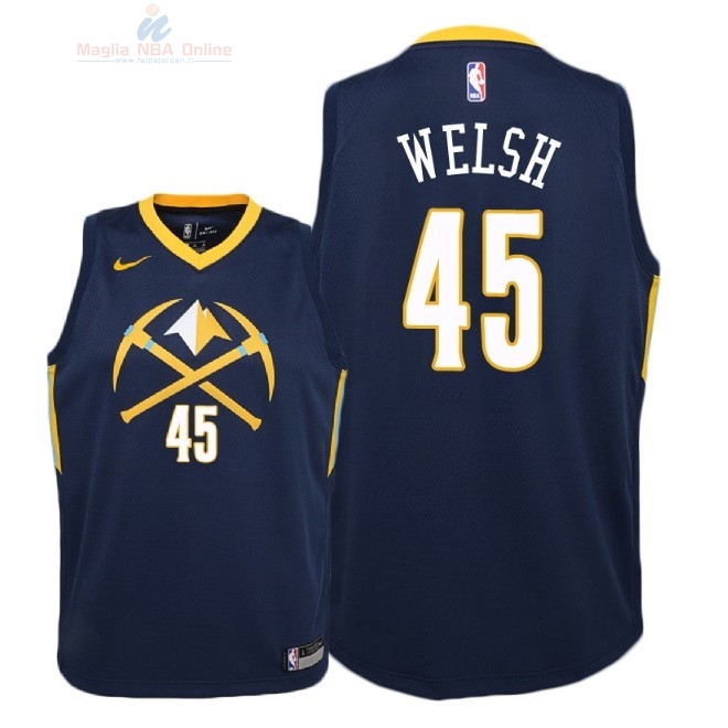 Acquista Maglia NBA Bambino Denver Nuggets #45 Thomas Welsh Nike Marino Città 2018